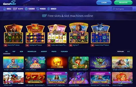 Colorful slot machine icons with casino interface