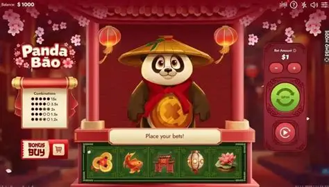 Traditional Chinese setting with panda on platform